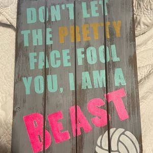 handmade volleyball sign